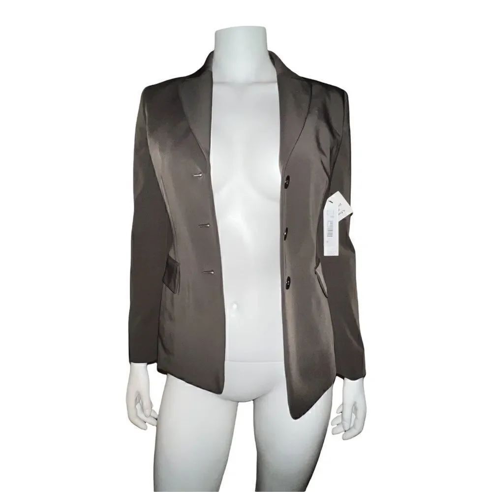 Tahari Women's Brown Three-Button Single Breasted Blazer Jacket Size 2 NWT